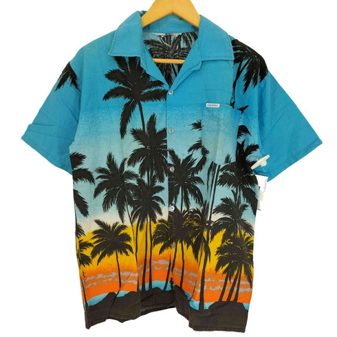 Windswept 80S 総柄 ヤシの木 開襟 S/S アロハ シャツ メンズ